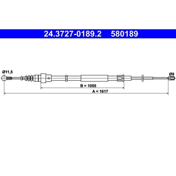 ATE 24.3727-0189.2 Seilzug, Feststellbremse