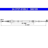 ATE 24.3727-0189.2 Seilzug, Feststellbremse