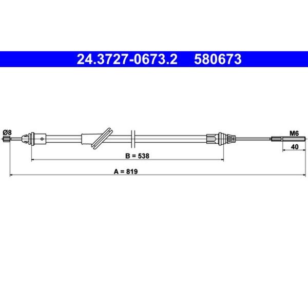 ATE 24.3727-0673.2 Seilzug, Feststellbremse