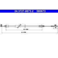 ATE 24.3727-0673.2 Seilzug, Feststellbremse