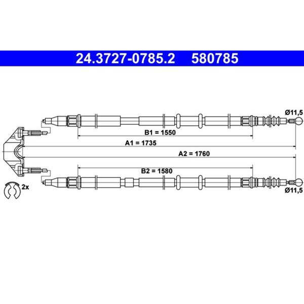 ATE 24.3727-0785.2 Seilzug, Feststellbremse
