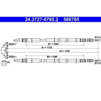 ATE 24.3727-0785.2 Seilzug, Feststellbremse