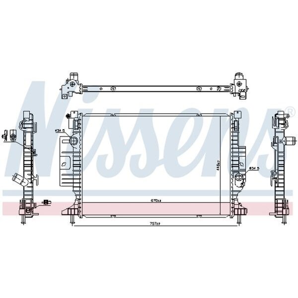 NISSENS 606387 Kühler, Motorkühlung