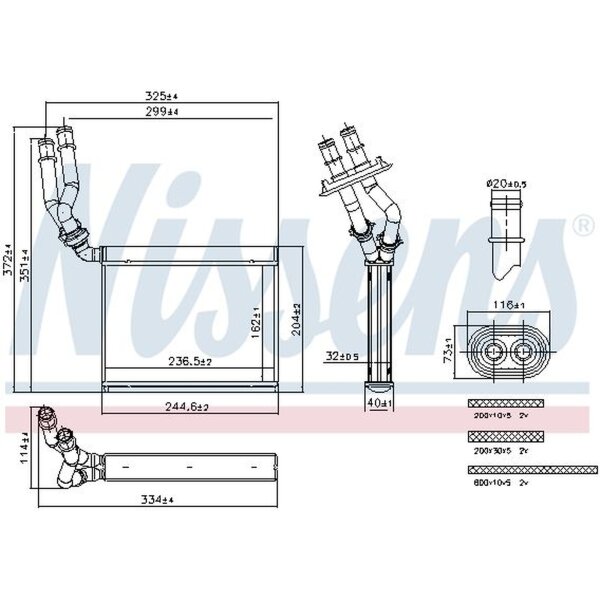 NISSENS 707299 Wärmetauscher, Innenraumheizung