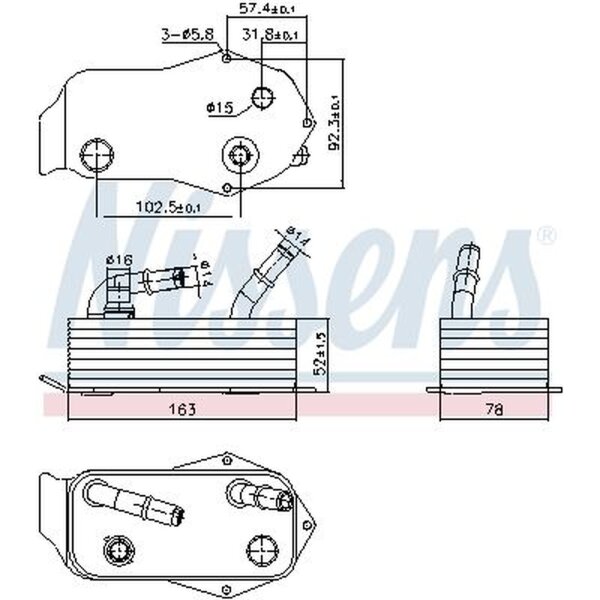 NISSENS 91353 Ölkühler, Automatikgetriebe