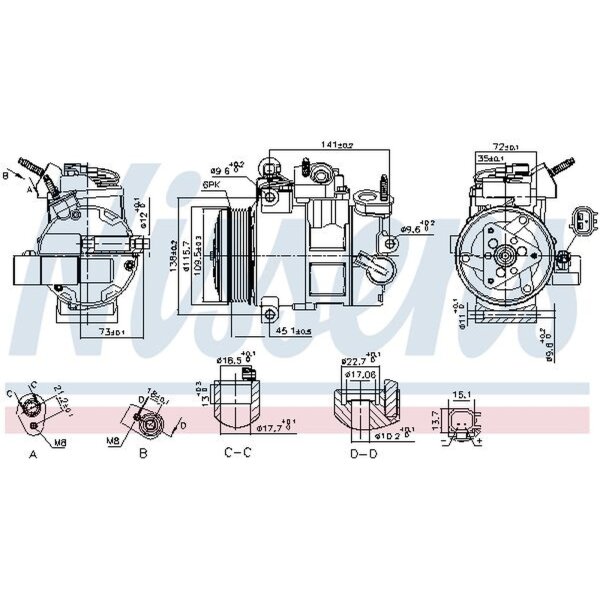 NISSENS 890800 Kompressor, Klimaanlage