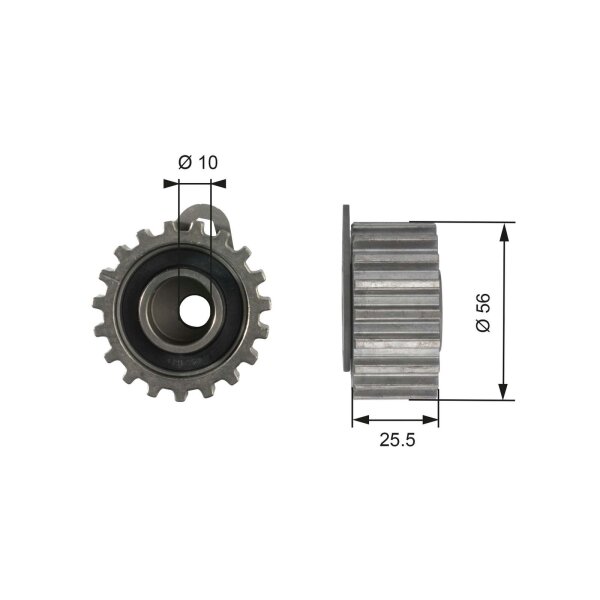 GATES T42073 Spannrolle, Zahnriemen