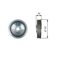 GATES TVD1135 Riemenscheibe, Kurbelwelle