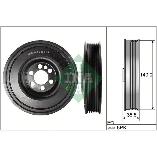 Schaeffler INA 544 0159 10 Riemenscheibe, Kurbelwelle
