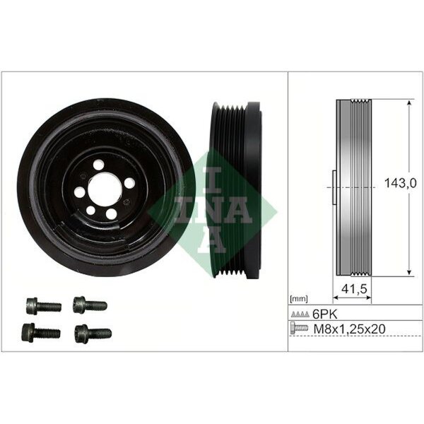 Schaeffler INA 544 0182 20 Riemenscheibe, Kurbelwelle