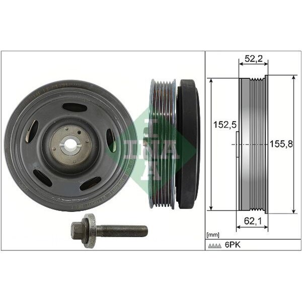 Schaeffler INA 544 0516 20 Riemenscheibe, Kurbelwelle