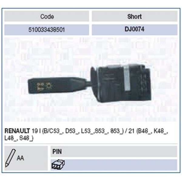 MAGNETI MARELLI 510033438501 Lenkstockschalter