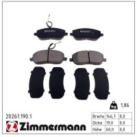 ZIMMERMANN 20261.190.1 Bremsbelagsatz, Scheibenbremse