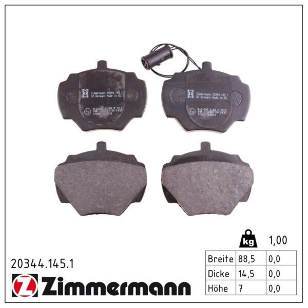 ZIMMERMANN 20344.145.1 Bremsbelagsatz, Scheibenbremse