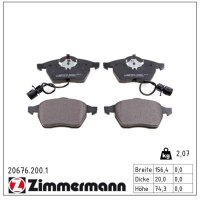 ZIMMERMANN 20676.200.1 Bremsbelagsatz, Scheibenbremse