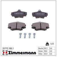 ZIMMERMANN 20772.180.1 Bremsbelagsatz, Scheibenbremse