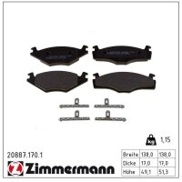 ZIMMERMANN 20887.170.1 Bremsbelagsatz, Scheibenbremse