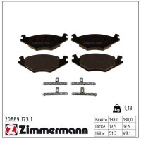 ZIMMERMANN 20889.173.1 Bremsbelagsatz, Scheibenbremse