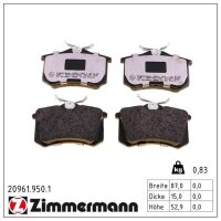 ZIMMERMANN 20961.950.1 Bremsbelagsatz, Scheibenbremse