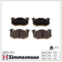 ZIMMERMANN 20974.110.1 Bremsbelagsatz, Scheibenbremse