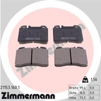 ZIMMERMANN 21153.160.1 Bremsbelagsatz, Scheibenbremse