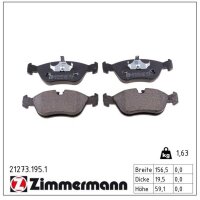 ZIMMERMANN 21273.195.1 Bremsbelagsatz, Scheibenbremse