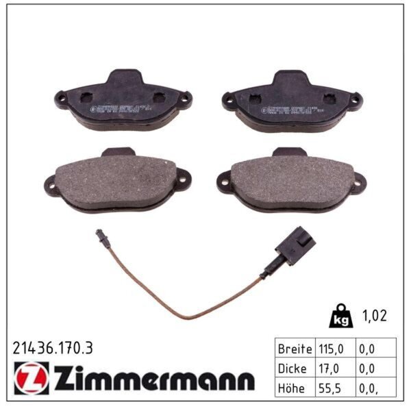 ZIMMERMANN 21436.170.3 Bremsbelagsatz, Scheibenbremse