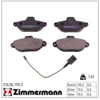 ZIMMERMANN 21436.170.3 Bremsbelagsatz, Scheibenbremse