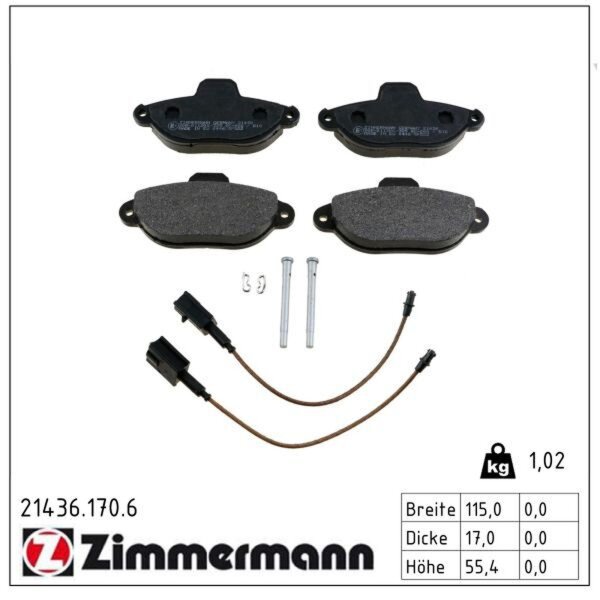 ZIMMERMANN 21436.170.6 Bremsbelagsatz, Scheibenbremse