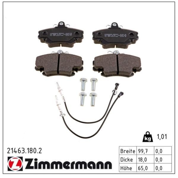 ZIMMERMANN 21463.180.2 Bremsbelagsatz, Scheibenbremse