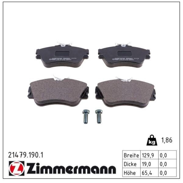 ZIMMERMANN 21479.190.1 Bremsbelagsatz, Scheibenbremse