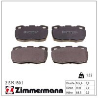 ZIMMERMANN 21519.180.1 Bremsbelagsatz, Scheibenbremse