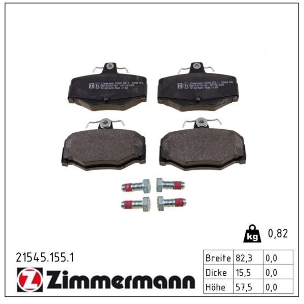 ZIMMERMANN 21545.155.1 Bremsbelagsatz, Scheibenbremse