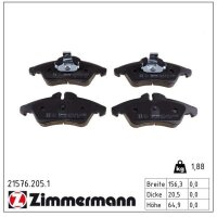 ZIMMERMANN 21576.205.1 Bremsbelagsatz, Scheibenbremse
