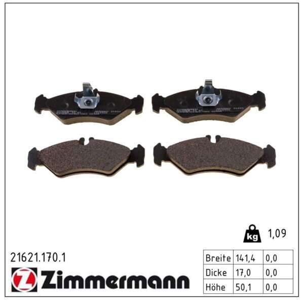ZIMMERMANN 21621.170.1 Bremsbelagsatz, Scheibenbremse