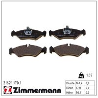 ZIMMERMANN 21621.170.1 Bremsbelagsatz, Scheibenbremse