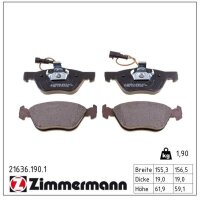 ZIMMERMANN 21636.190.1 Bremsbelagsatz, Scheibenbremse