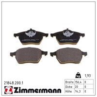 ZIMMERMANN 21848.200.1 Bremsbelagsatz, Scheibenbremse