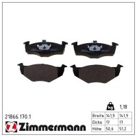 ZIMMERMANN 21866.170.1 Bremsbelagsatz, Scheibenbremse