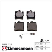 ZIMMERMANN 21898.155.2 Bremsbelagsatz, Scheibenbremse