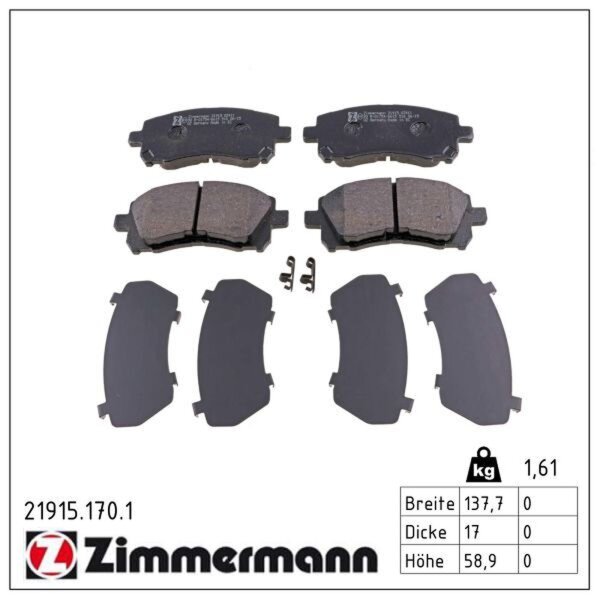ZIMMERMANN 21915.170.1 Bremsbelagsatz, Scheibenbremse
