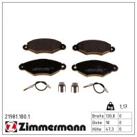 ZIMMERMANN 21981.180.1 Bremsbelagsatz, Scheibenbremse