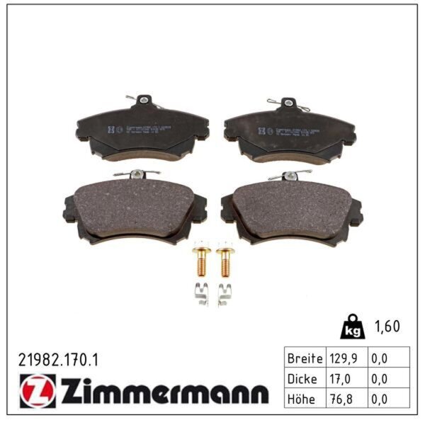 ZIMMERMANN 21982.170.1 Bremsbelagsatz, Scheibenbremse