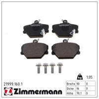 ZIMMERMANN 21999.160.1 Bremsbelagsatz, Scheibenbremse