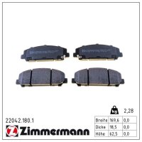 ZIMMERMANN 22042.180.1 Bremsbelagsatz, Scheibenbremse
