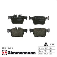 ZIMMERMANN 22141.140.1 Bremsbelagsatz, Scheibenbremse