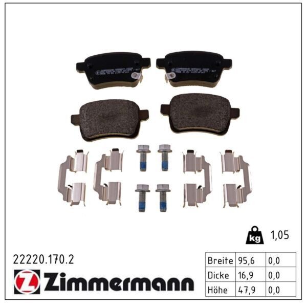 ZIMMERMANN 22220.170.2 Bremsbelagsatz, Scheibenbremse