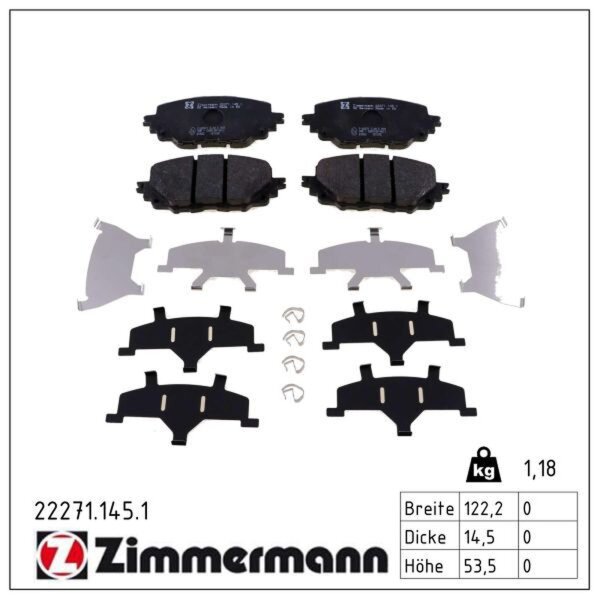 ZIMMERMANN 22271.145.1 Bremsbelagsatz, Scheibenbremse