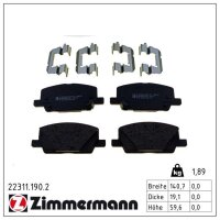 ZIMMERMANN 22311.190.2 Bremsbelagsatz, Scheibenbremse