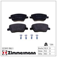 ZIMMERMANN 22397.190.1 Bremsbelagsatz, Scheibenbremse